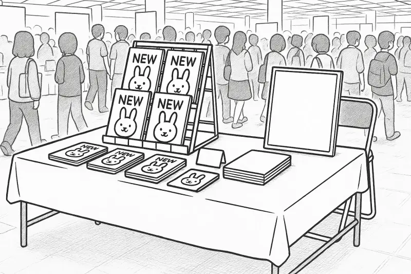 同人イベントでのディスプレイの例